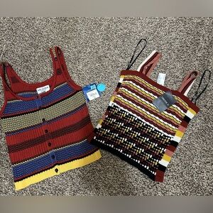 Brand New Two Striped Knit Tank Tops